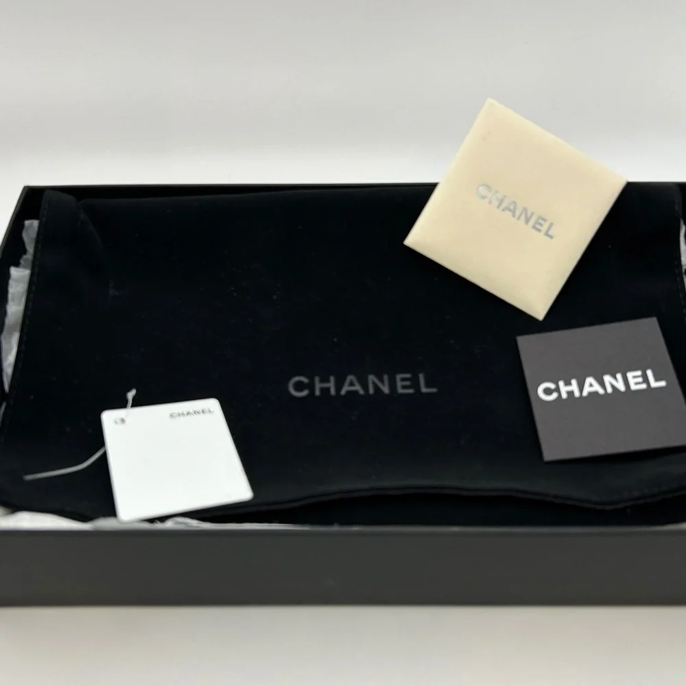 Chanel Long Wallet with COA , CC Logo, Chevron Paten Leather, Dust Bag & Box Red